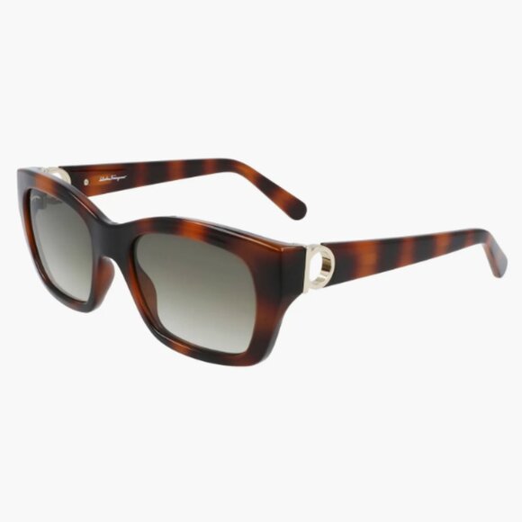 NWT Auc Ferragamo Tortoise/ Khaki Rectangular Sunglasses Made in Italy main image 9